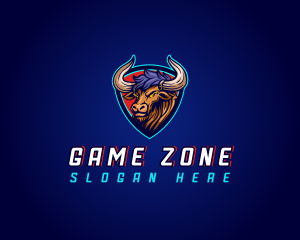 Wild Bull Shield Gaming logo design