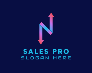 Sales - Sales Arrow Letter N logo design