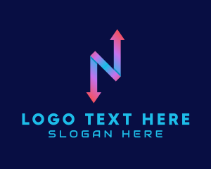 Navigation - Sales Arrow Letter N logo design