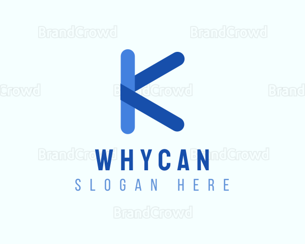 Rounded Blue Letter K Logo