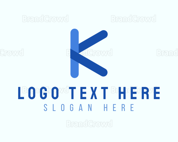 Rounded Blue Letter K Logo