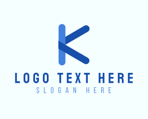Learning Center - Rounded Blue Letter K logo design