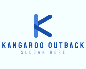 Rounded Blue Letter K logo design