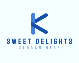 Letter K - Rounded Blue Letter K logo design