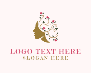 Woman - Floral Hair Salon logo design