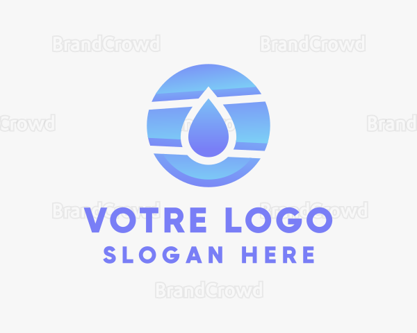 Circle Water Droplet Logo