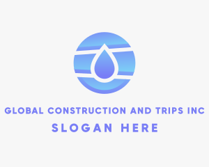 Water Conservation - Circle Water Droplet logo design
