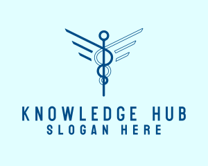 Blue Medical Caduceus Logo