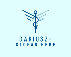 Blue Medical Caduceus Logo