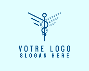 Surgeon - Blue Medical Caduceus logo design