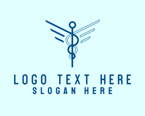 Blue Medical Caduceus Logo