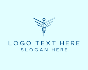 Caduceus - Blue Medical Caduceus logo design