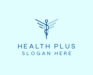 Blue Medical Caduceus logo design