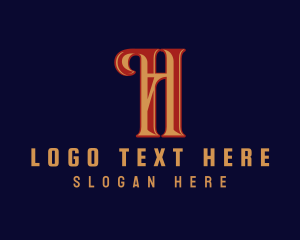 Typography - Retro Firm Letter H logo design