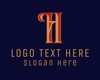 Retro Fashion Letter H  Logo