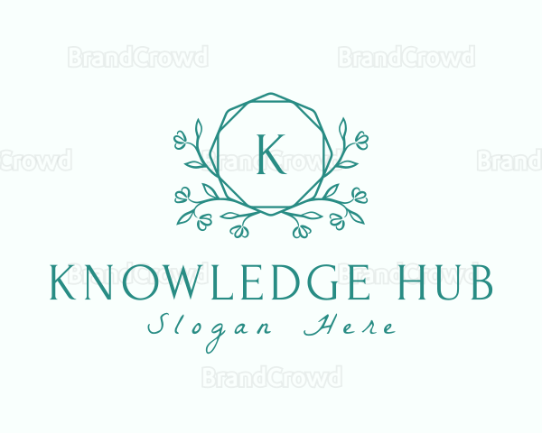 Botanical Leaf Wreath Logo