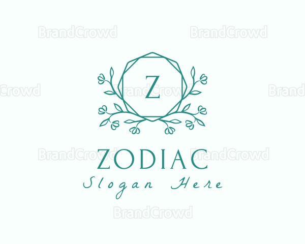 Botanical Leaf Wreath Logo