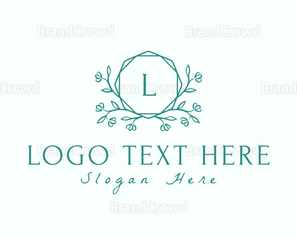 Botanical Leaf Wreath Logo