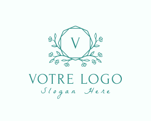 Botanical Leaf Wreath Logo