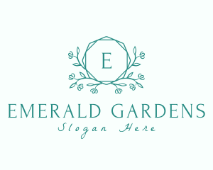 Botanical Leaf Wreath logo design