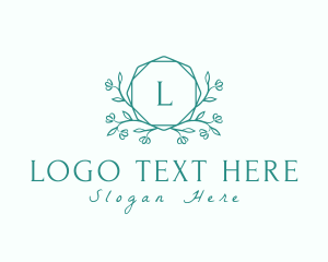 Tea Shop - Botanical Leaf Wreath logo design