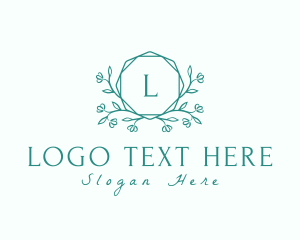 Botanical Leaf Wreath Logo