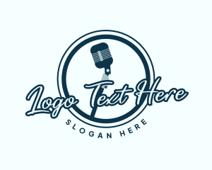 Record - Podcast Music Microphone logo design