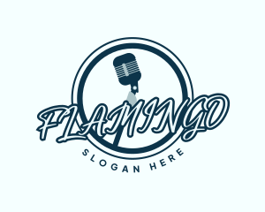 Podcast Music Microphone Logo