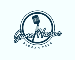 Music - Podcast Music Microphone logo design