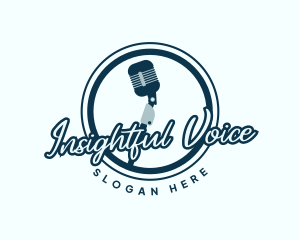 Podcast Music Microphone logo design