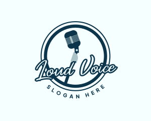 Podcast Music Microphone logo design