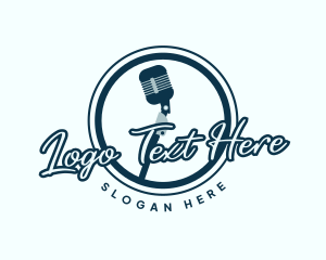 Podcast Music Microphone Logo