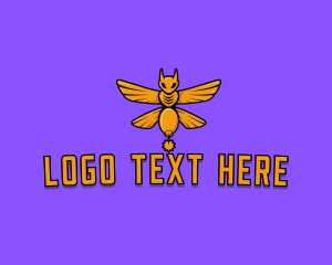 Bee - Flying Wasp Explosive logo design