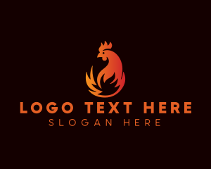 Rooster - Chicken Flame Grill logo design
