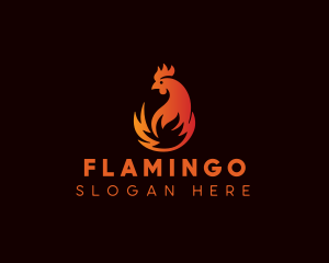 Poultry - Chicken Flame Grill logo design