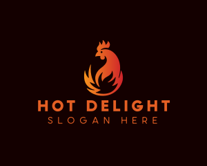 Chicken Flame Grill logo design