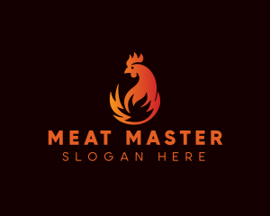 Chicken Flame Grill logo design