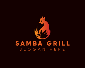 Chicken Flame Grill logo design