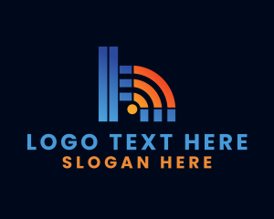 Telecommunication - Wifi Cyberspace Letter H logo design