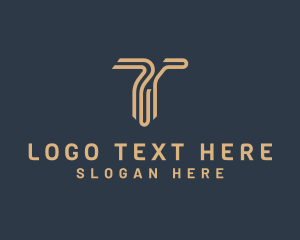 Gold - Media Entertainment Letter T logo design