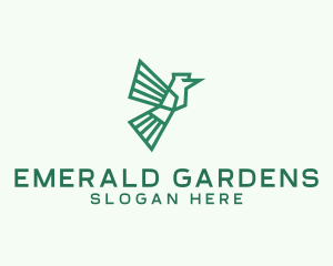 Geometric Hummingbird Aviary logo design