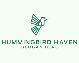 Geometric Hummingbird Aviary logo design