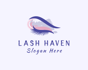 Watercolor Eyelash Styling logo design