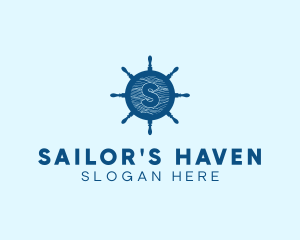 Sailor Wheel Wave logo design