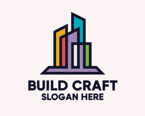 Construct - Colorful Skyscraper Firm logo design