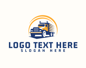 Courier - Truck Cargo Logistics logo design