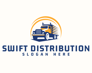 Distribution - Truck Cargo Logistics logo design