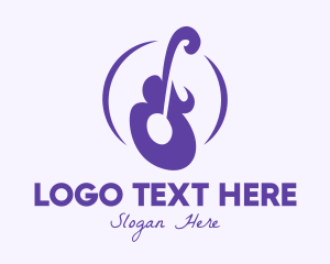 Lute - Violet Guitar Instrument logo design