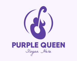 Violet Guitar Instrument logo design