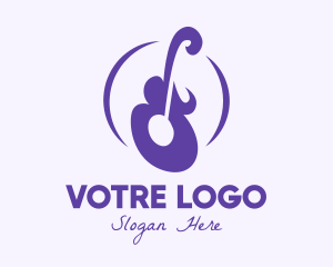 Violet - Violet Guitar Instrument logo design